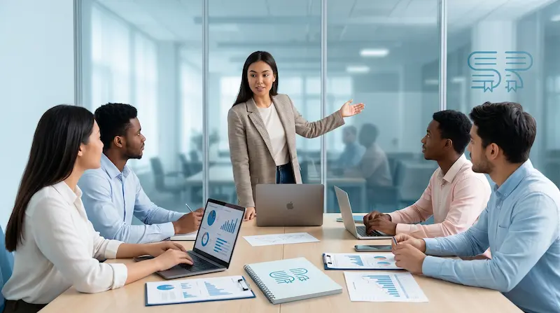 طلاب إدارة الأعمال في قاعة دراسية في جامعة روسية