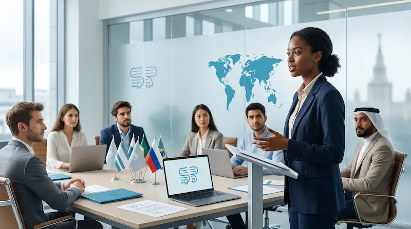 طلاب العلاقات الدولية في محاضرة أكاديمية في روسيا